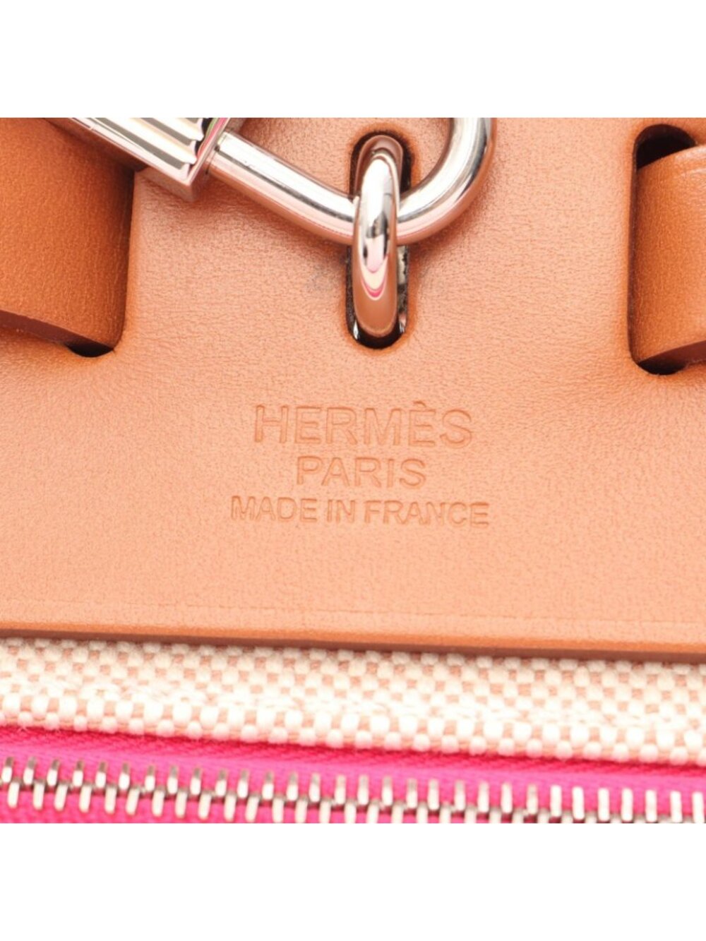 Hermes Handbag Herbag Zip PM 2-Way Pink Fauve Canvas Leather PM - Picture 4 of 10
